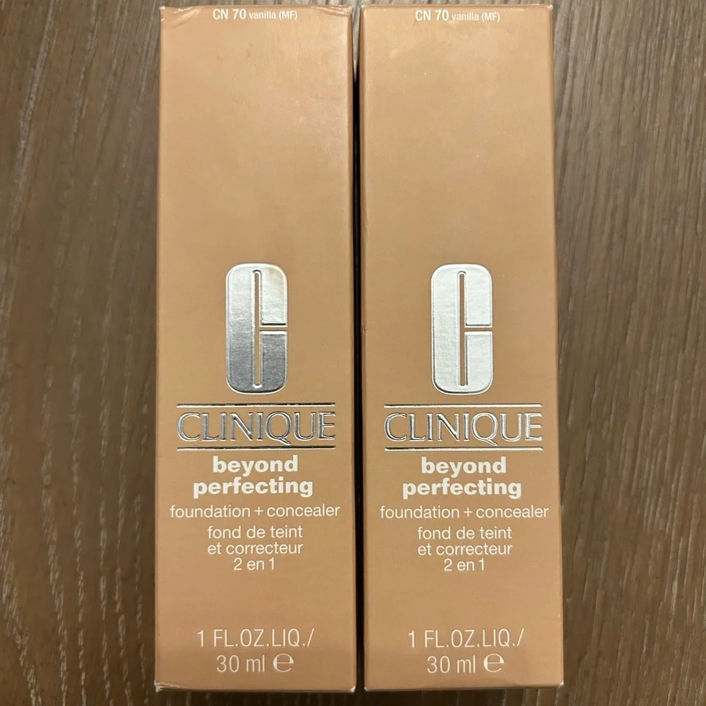 2 Set Clinique Beyond Perfecting Foundation + Concealer CN70 Vanilla (MF) 1 oz